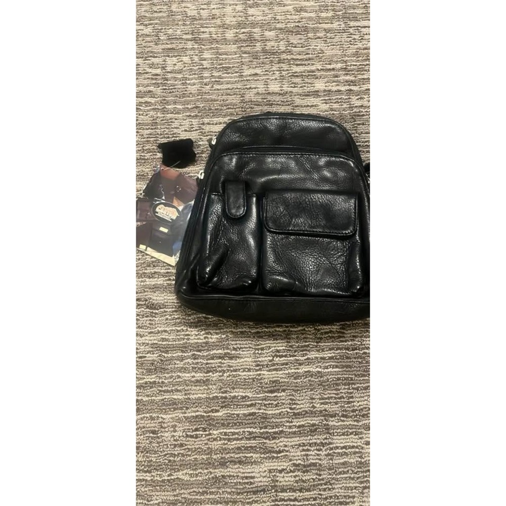 Canyon Outback Black Pebbled Leather Mini Backpack Purse H83003 NWT